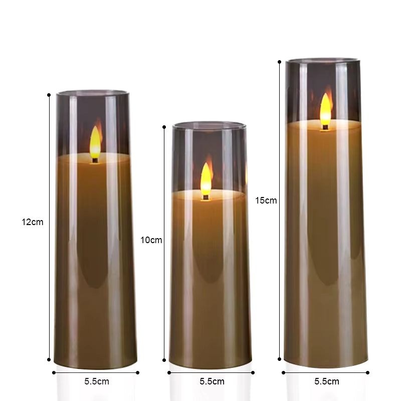 3Pcs/Set LED Flameless Candles Flickering Light with Remote Control for Festival Wedding Home Party Decor Lighting